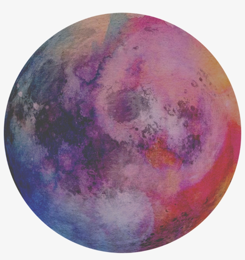 Watercolor Moon By Kt Art Artistic Sticker Moon Waterco - Sphere, transparent png #12719