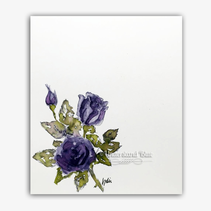 Stipple Rose Watercolor By Understandblue - Garden Roses, transparent png #12862