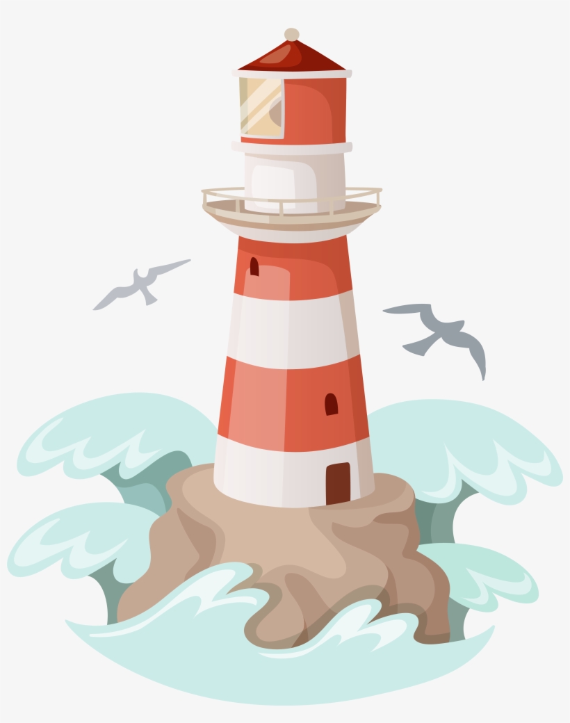 Clip Art Illustration Watercolor - Lighthouse Charm Necklace, Beach Pendant, Beach House, transparent png #13283