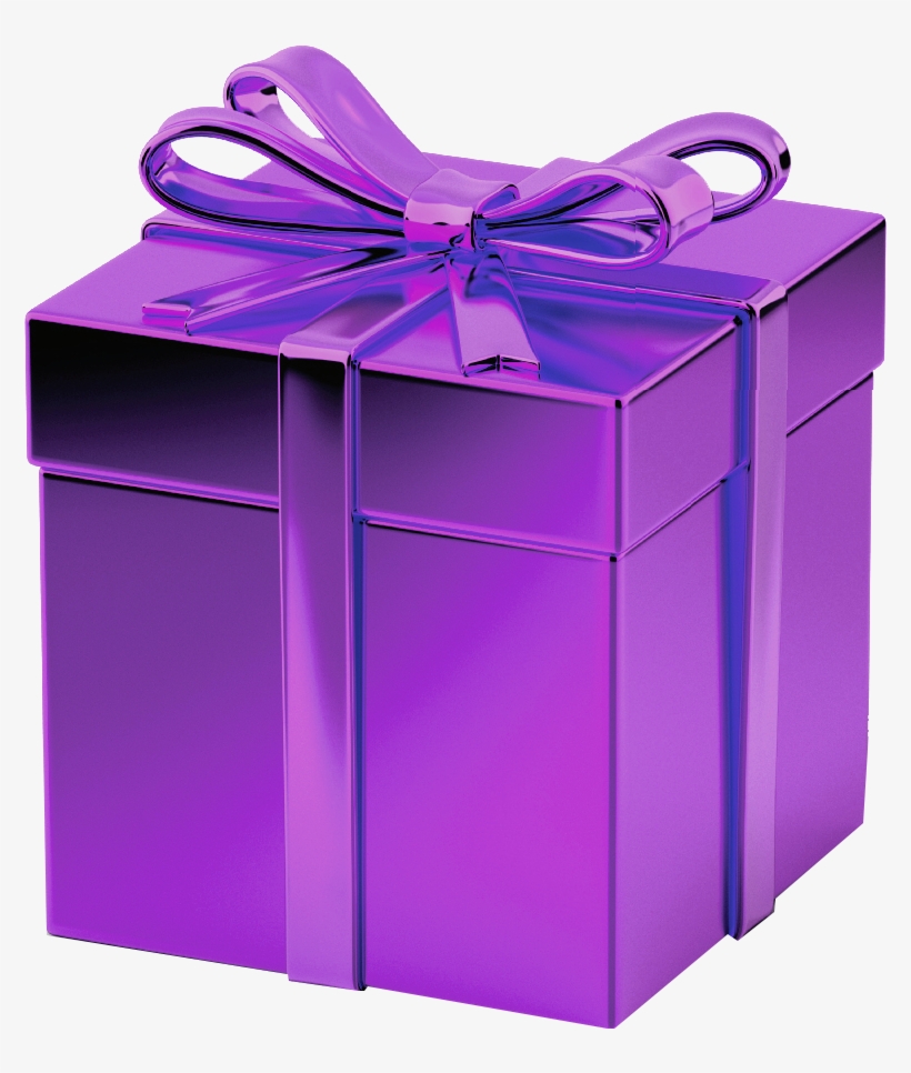 Purple Gift Box Transparent Background Image - Present With Transparent Background, transparent png #13608