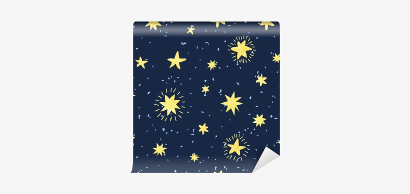 Vector Background With Hand Drawn Watercolor Stars - Illustration, transparent png #13631