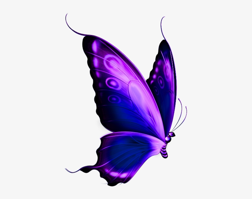 Transparent Blue And Purple Deco Butterfly Png Clipart - Transparent Background Butterfly Png, transparent png #14890