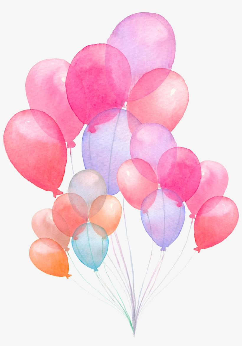 Ftestickers Watercolor Balloons Colorful - Baby Shower Guest Book: Storybook, transparent png #14987