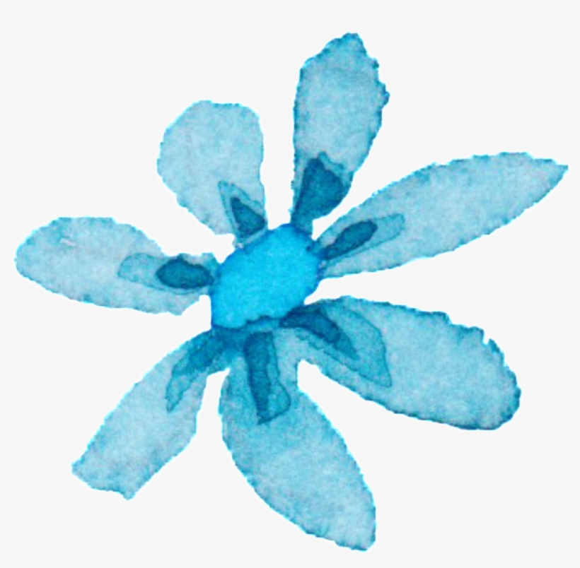 Light Blue Watercolor Hand Painted Flowers Decorative - Watercolor Painting, transparent png #14990