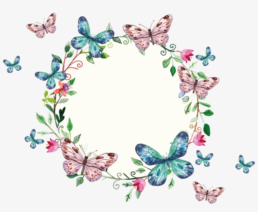 Butterfly Frame, Flower Frame, Frame Floral, Butterfly - Password Logbook, transparent png #15310