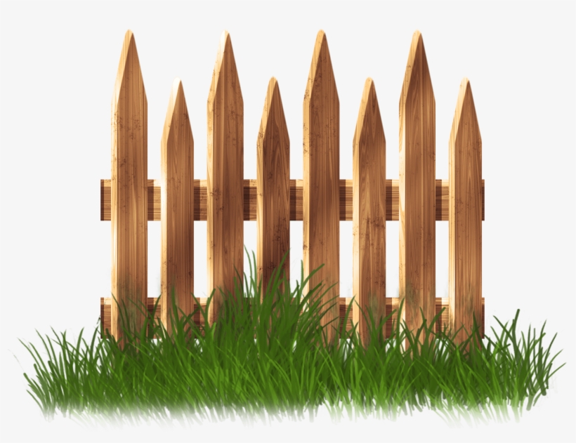 Wooden Garden Fence With Grass Png Clipart - Garden Fence Clipart Png, transparent png #15942