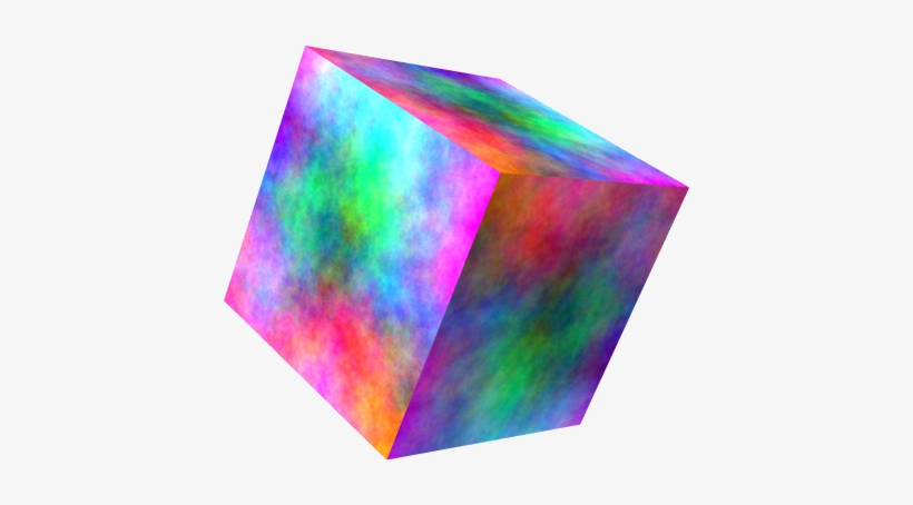 Cool Psychedelic Idk Colorful 3d Png Box Transparent - 3d Cube Transparent Png, transparent png #16025