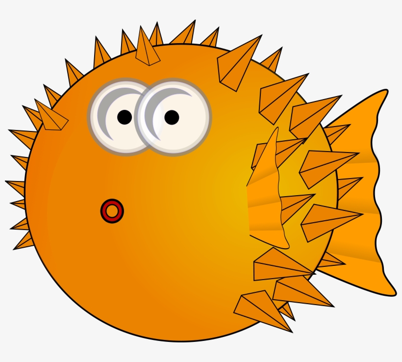 1329931595-drunken Duck Cartoon Globefish Kugelfisch - Cartoon Fish Png, transparent png #16163