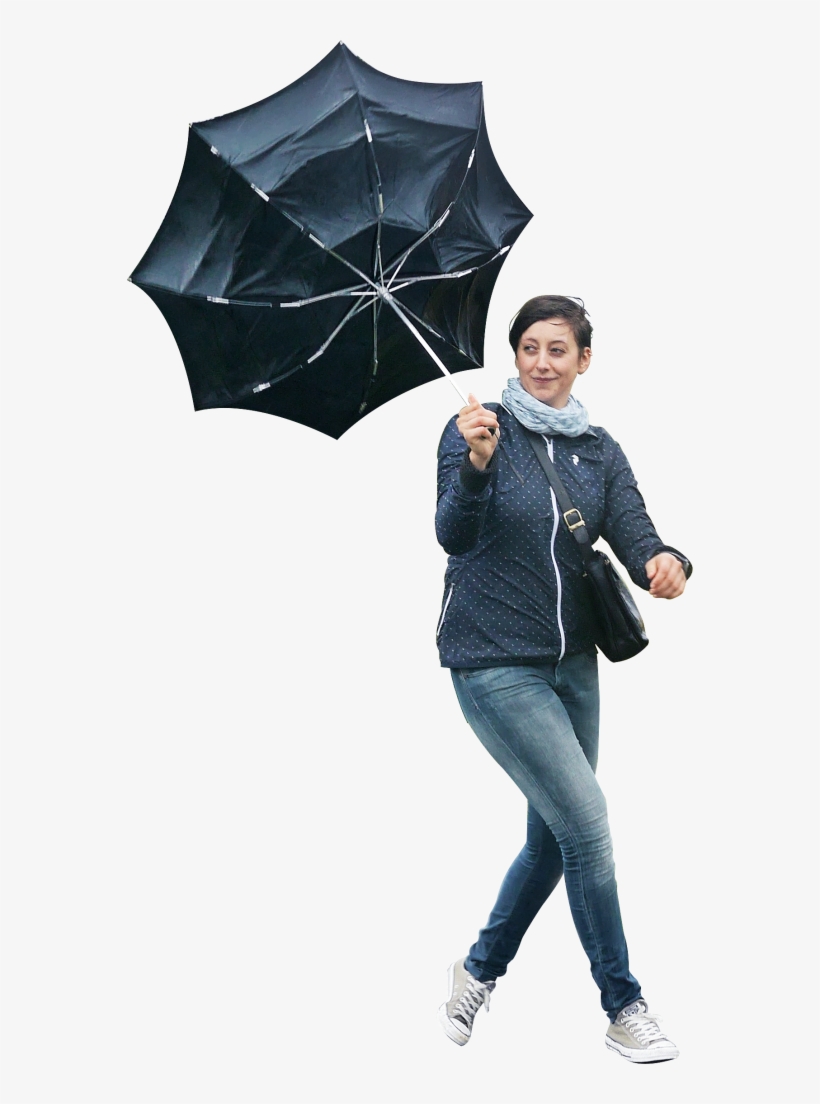 Walking In The Rain Png Image - Person With Umbrella Png, transparent png #16409