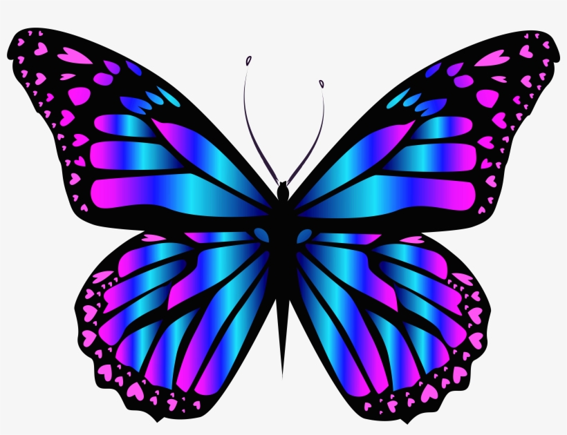 Blue And Purple Butterfly Png Clipar Image - Blue Butterfly, transparent png #16411