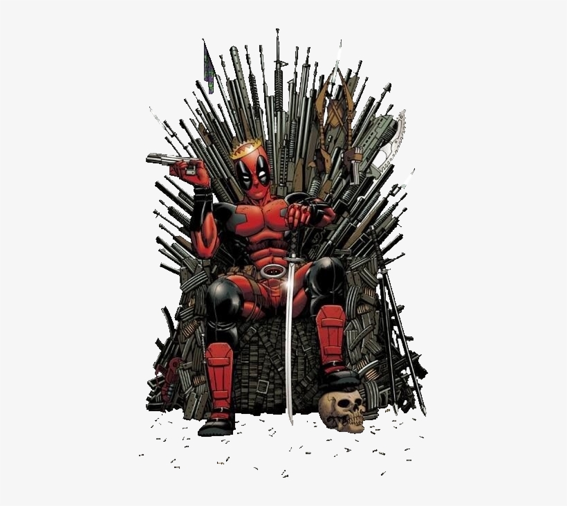 Deadpool Got - Deadpool On Iron Throne, transparent png #16542