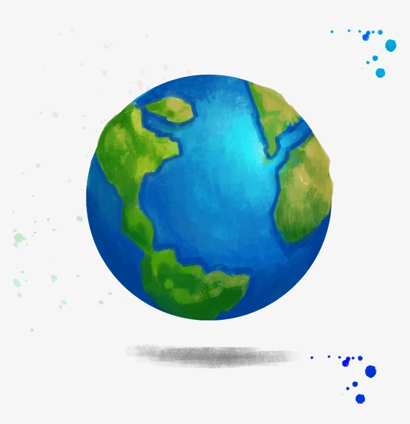 Earth Creative Watercolor Drawing - Watercolor Earth Transparent, transparent png #16868