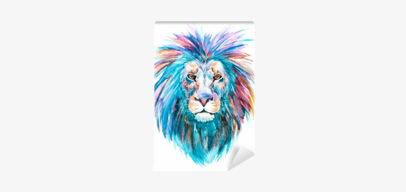 Watercolor Vector Lion Self-adhesive Wall Mural • Pixers® - Watercolor Lion, transparent png #17413