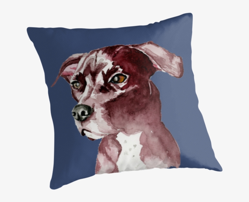 This Is A Watercolor Painting Of A Pitbull Dog - Zazzle Monochromatic Pit Bull Dog Watercolor Painting, transparent png #17438