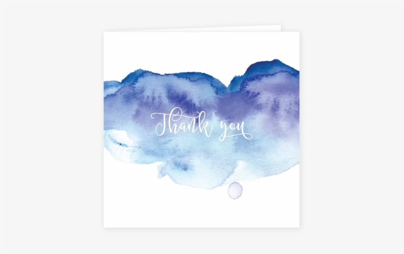 Watercolour Thank You Card Blue - The Dress, transparent png #17587