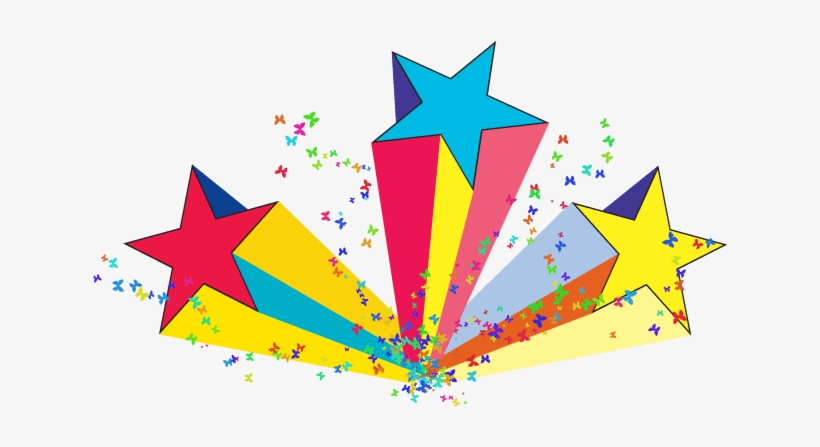 80s Shooting Stars - Colorful Shooting Stars Png, transparent png #17612