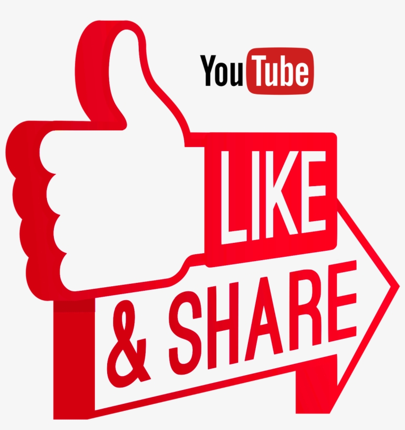Like And Share On Youtube - Youtube, transparent png #17716