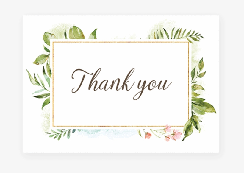 Green Leaf Thank You Card Printable By Littlesizzle - Thank You With Leaves, transparent png #17721