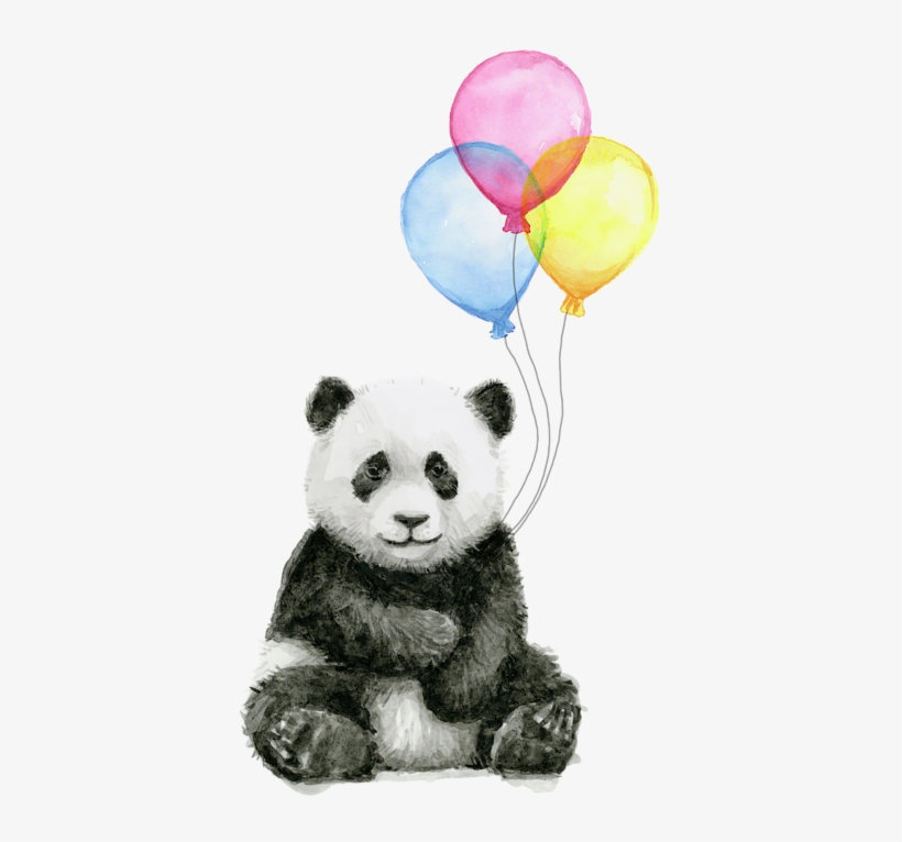 Click And Drag To Re-position The Image, If Desired - Panda Watercolor, transparent png #17867