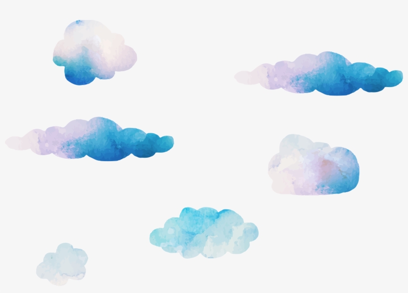 Blue Sky Cloud Computer Wallpaper - 水彩 雲朵, transparent png #17886