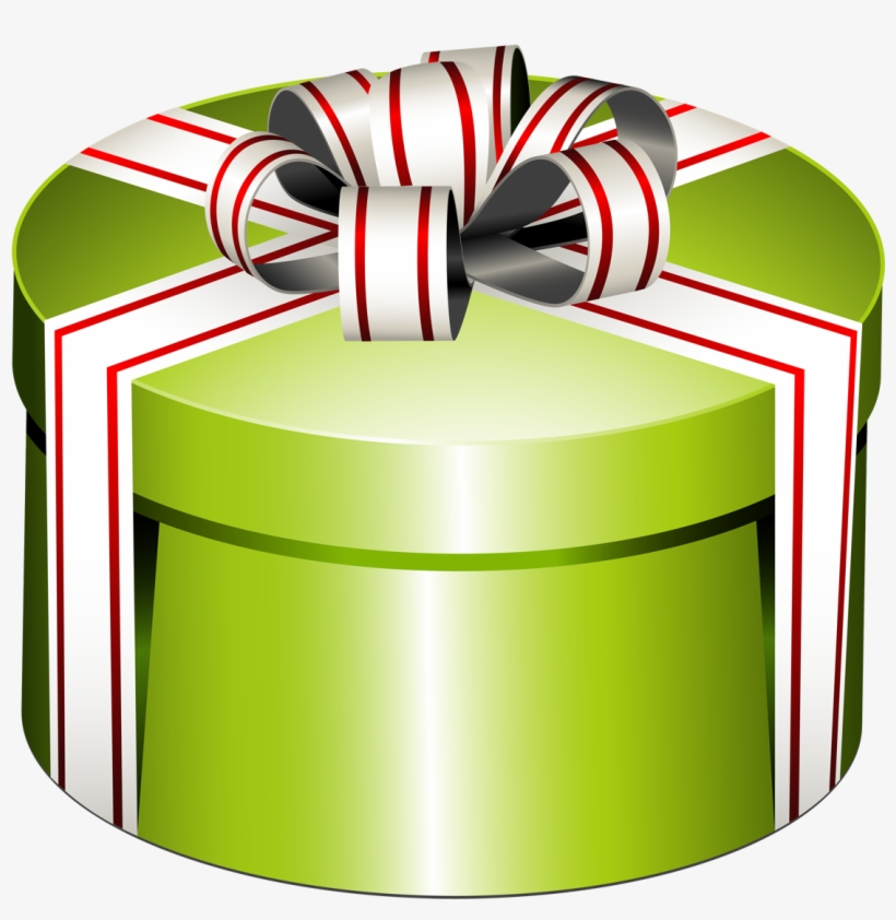 Round Present Box With Bow Png Clipart - Vector Gift, transparent png #17907