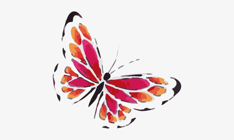 Tiny Orange Butterfly Tattoo In Watercolor Art ❥❥❥ - Red Butterfly Watercolor Png, transparent png #18176