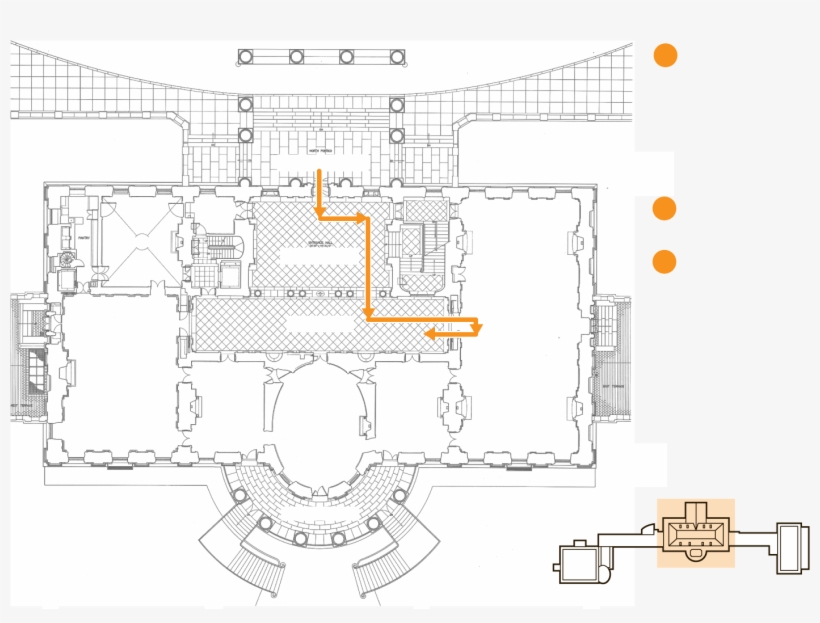Route Taken By The White House Intruder - White House Floor Plan, transparent png #18353