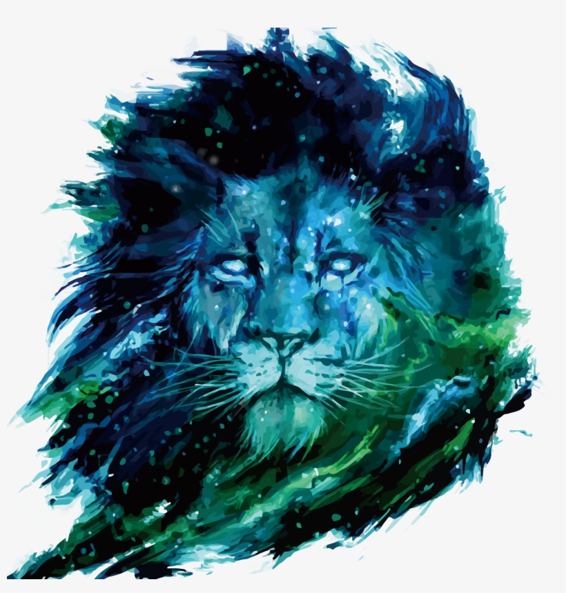 Jpg African Drawing Watercolor - Alis Io Skins Lion, transparent png #18432