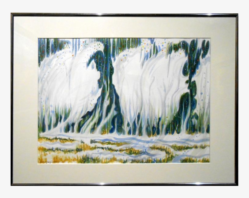 Winter Snow Watercolor Painting At Rubylane - Waterfall, transparent png #19159