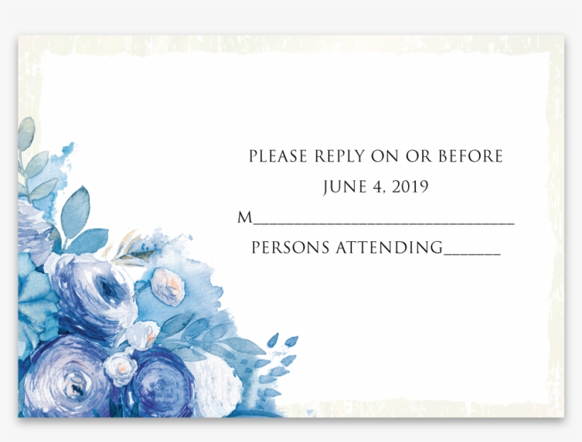 Thank You Card Blue Watercolor Suite - Watercolor Painting, transparent png #19358
