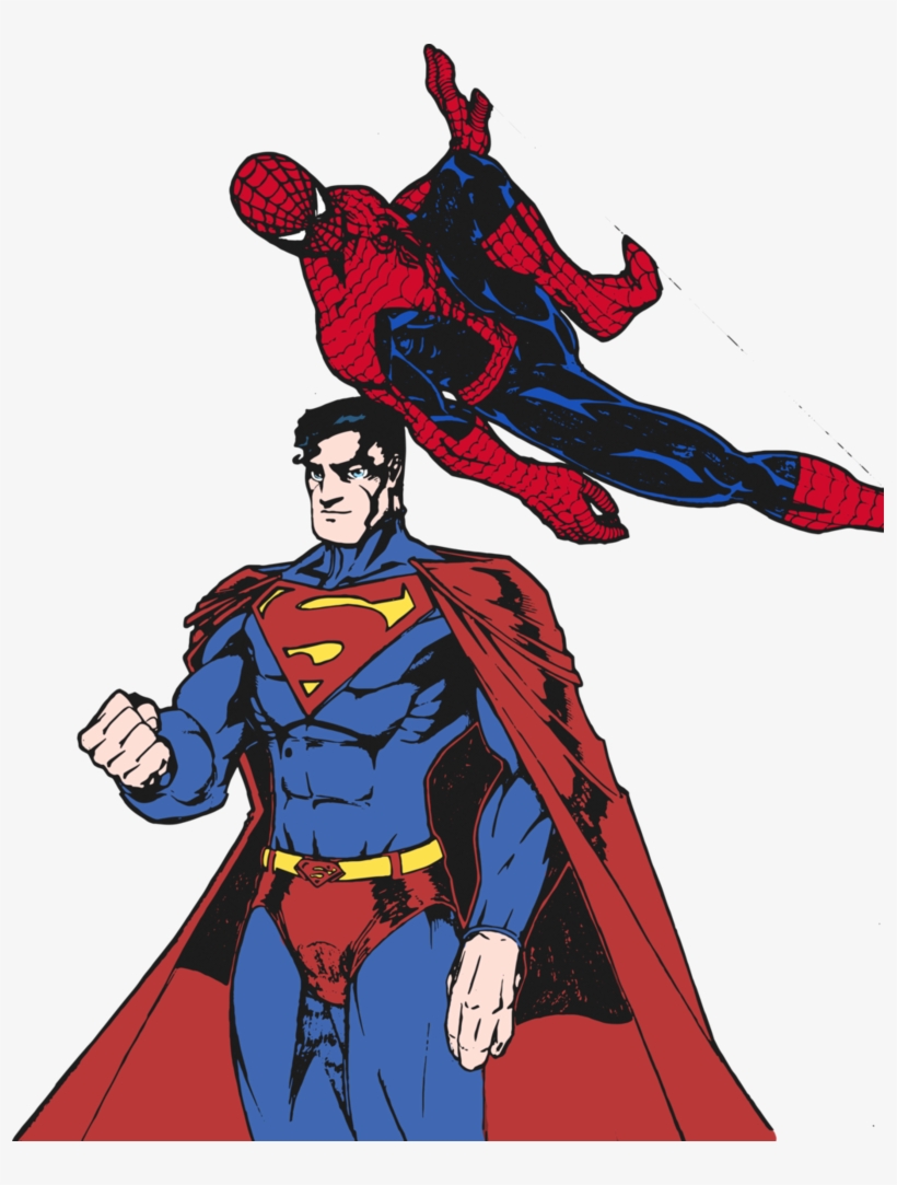 Superman And Spider - Spiderman And Superman Png, transparent png #19767