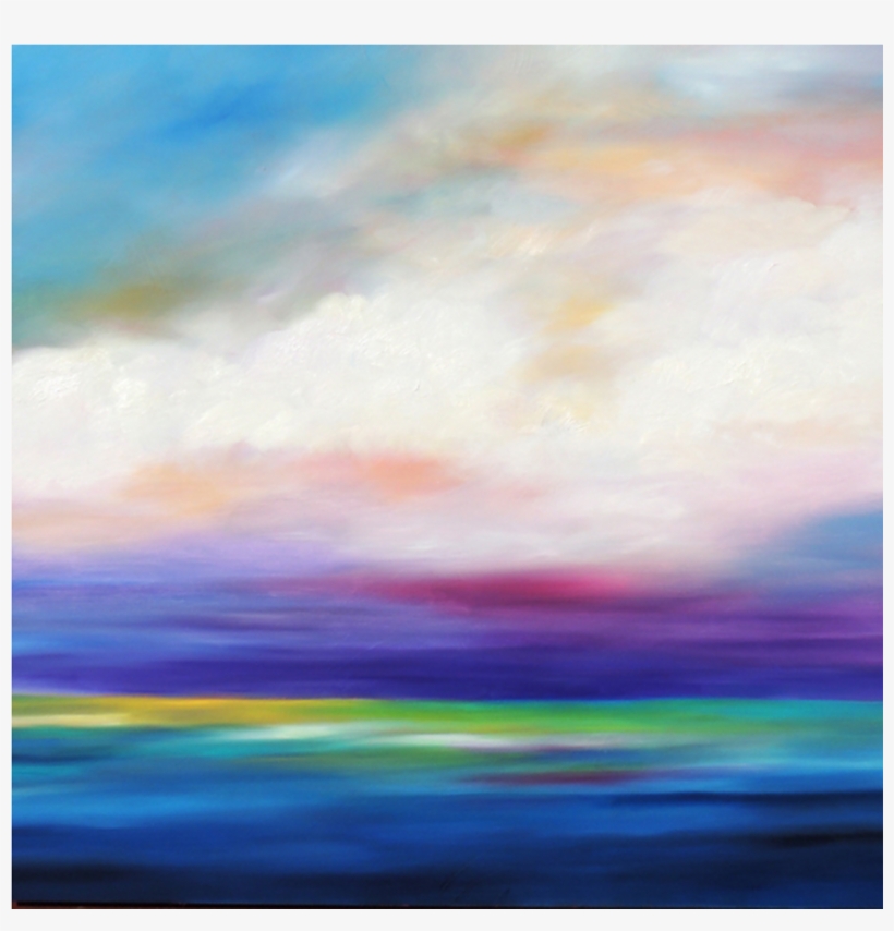 Wispof Clouds Over Water, - Painting, transparent png #19788