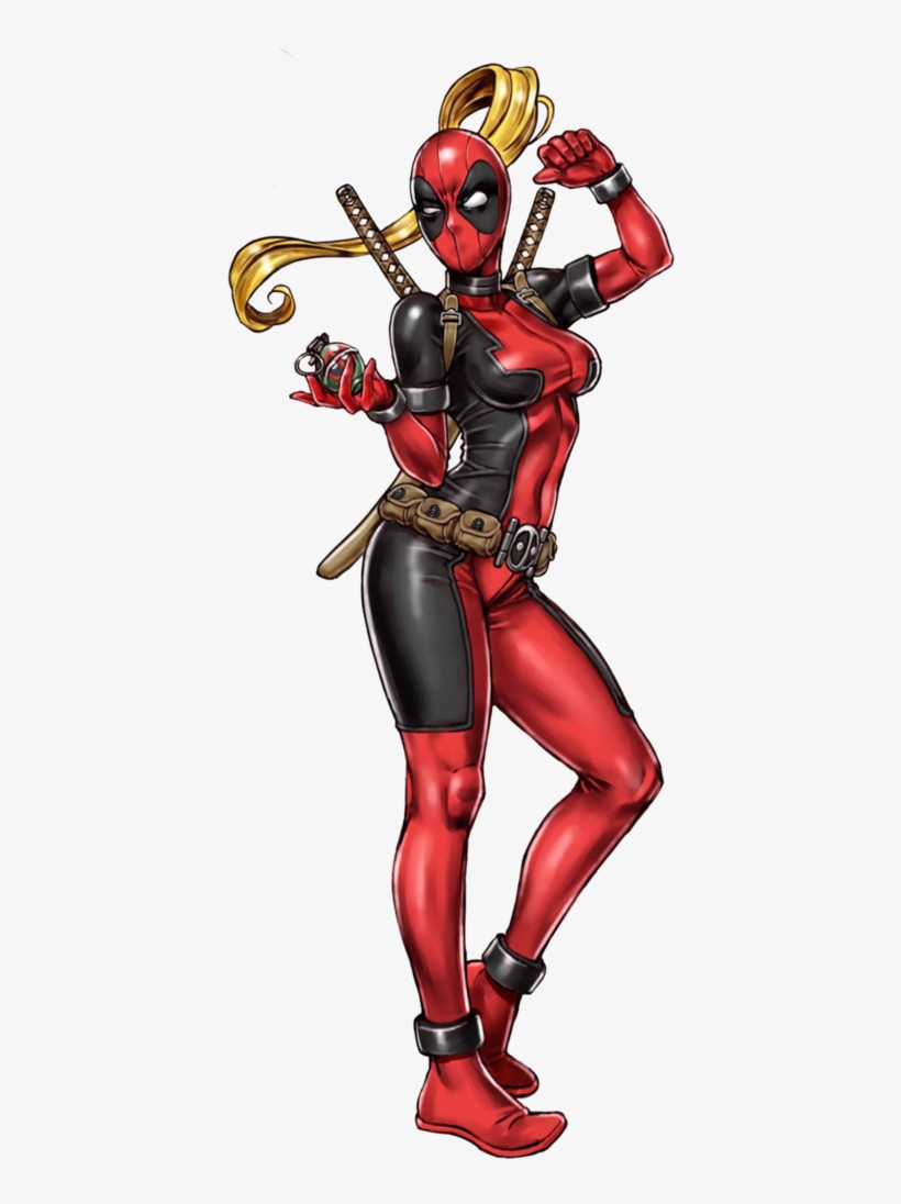 Lady Deadpool Render By Bloomsama On Deviantart - Lady Deadpool Render, transparent png #19890