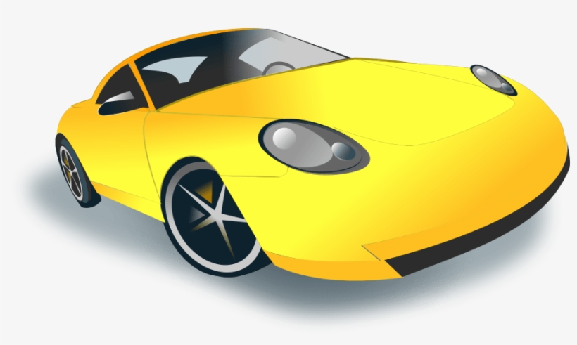 Sports Car - Yellow Sports Car Clipart, transparent png #100346