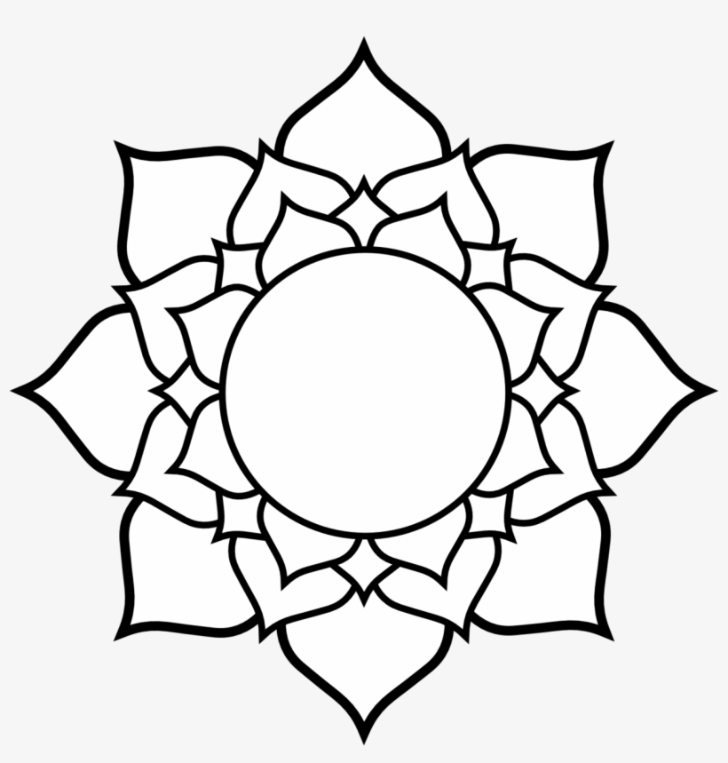 Clipart Line Drawing Pencil And In Color - Flower Clipart Black And White, transparent png #100397