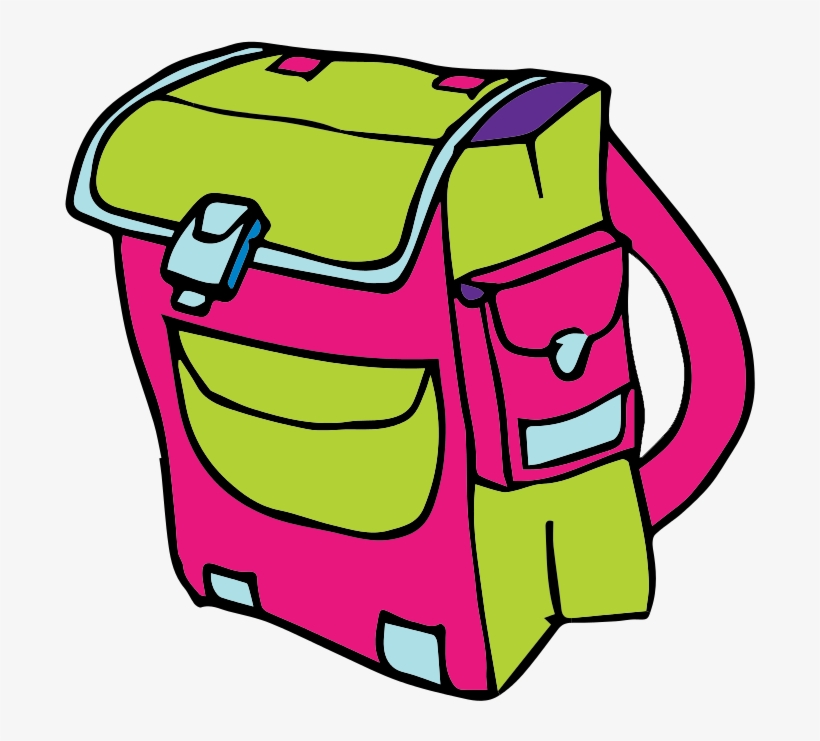 Free Cartoon School Backpack Clip Art - Bag Clipart Png, transparent png #101235