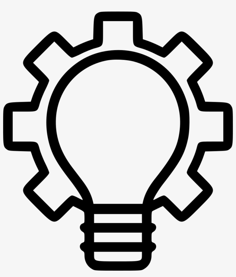 Idea Bulb Innovation Startup Light Settings Gear Comments - Bulb With Gear Icon Png, transparent png #101310