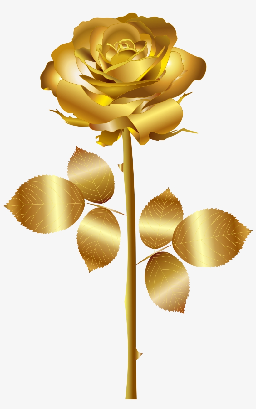 Flower Clipart, Butterfly Flowers, Art Images, Flower - Gold Rose Clip Art, transparent png #101764