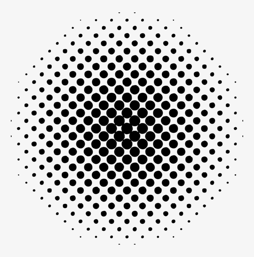 Halftone Ben-day Dots Black And White - Halftone Circle Vector, transparent png #101818