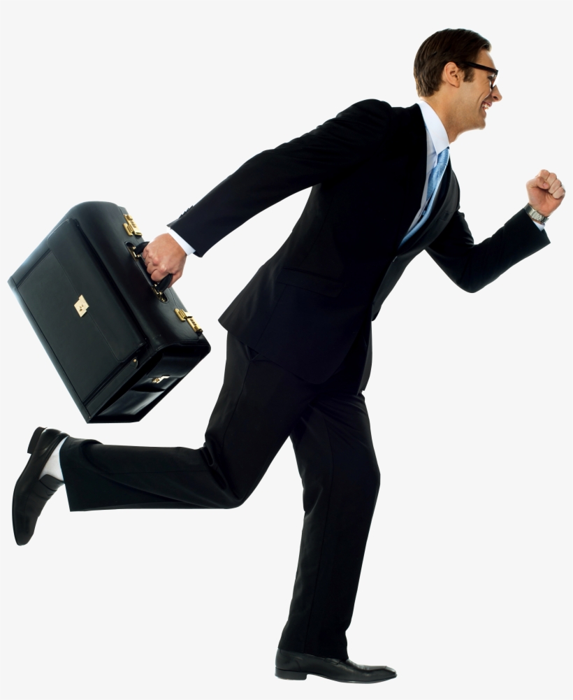 Businessman With Briefcase Png Image - Man Running With Bag, transparent png #101971