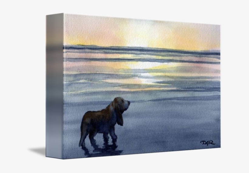 "basset Hound Sunset" By David Rogers, Fresno // Basset - Canvas Print, transparent png #102047