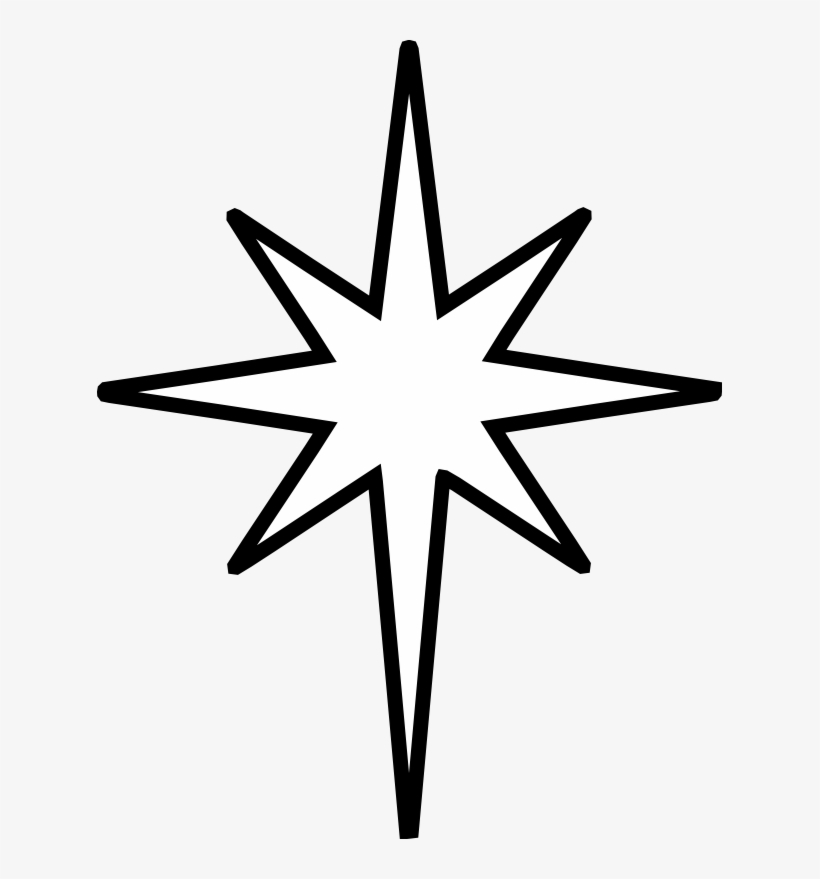 Christmas Star Clip Art Black And White - Star Of Bethelehem Clip Art, transparent png #102122