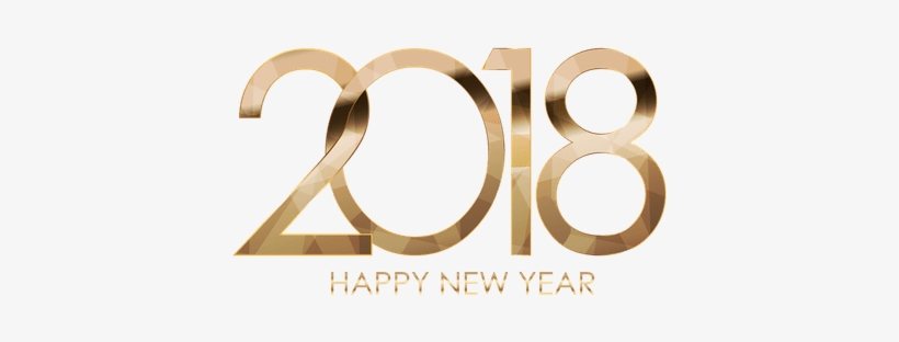 2018 Happy New Year Golden Letters - Png Happy New Year 2018 Transparent Background, transparent png #102212