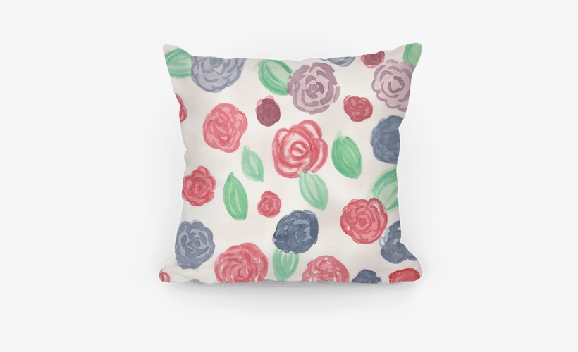 Watercolor Floral Pattern Pillow - Pillow, transparent png #102388