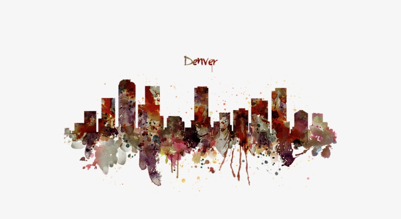 Bleed Area May Not Be Visible - Denver Skyline Silhouette, transparent png #102580