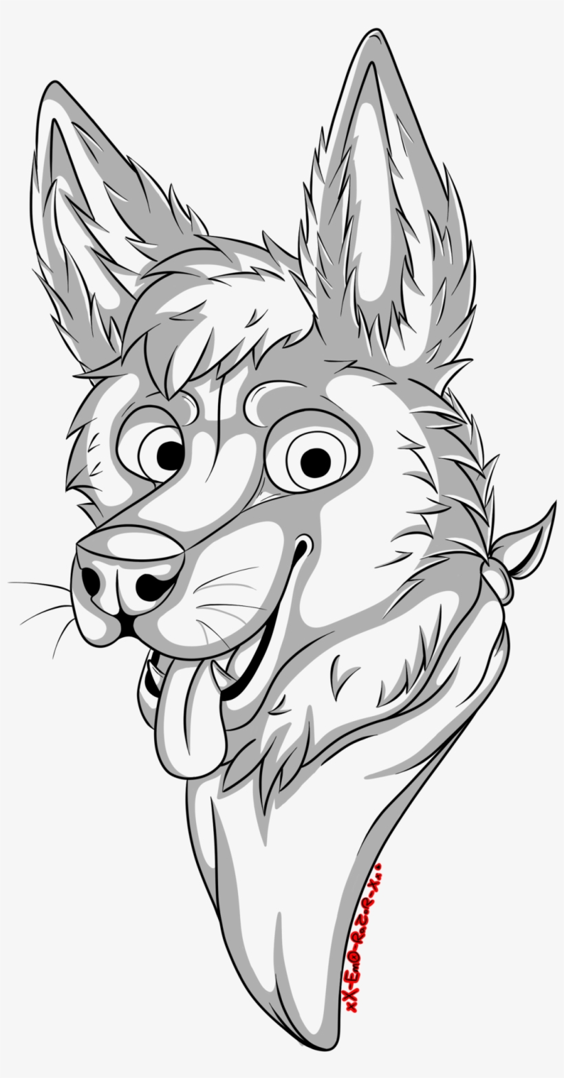 Dog Head Drawing At Getdrawings - Wolf Head Base Drawing, transparent png #102583