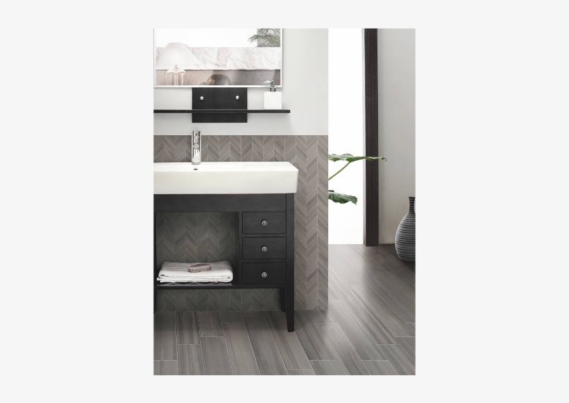 Watercolor Graphite Grey Porcelain Rectangular Matte - Watercolor Graphite 6" X 36" Porcelain Tile, transparent png #102602