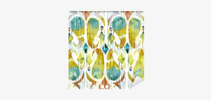 Watercolor Green Ikat Vibrant Seamless Pattern - Lyn Home & Decor Yeşil İkat Yastık, transparent png #102763