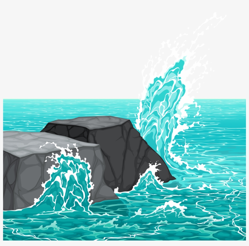 Rocks And Waves Clipart, transparent png #102785