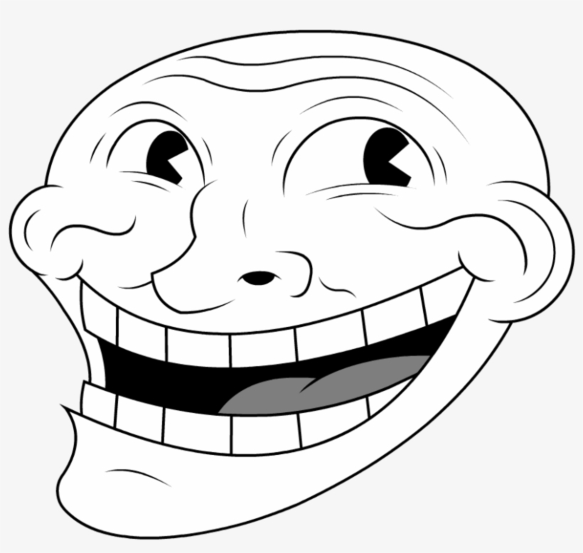 Troll Face Sad Png Graphic Library Download - Troll Face Cartoon Png, transparent png #102964